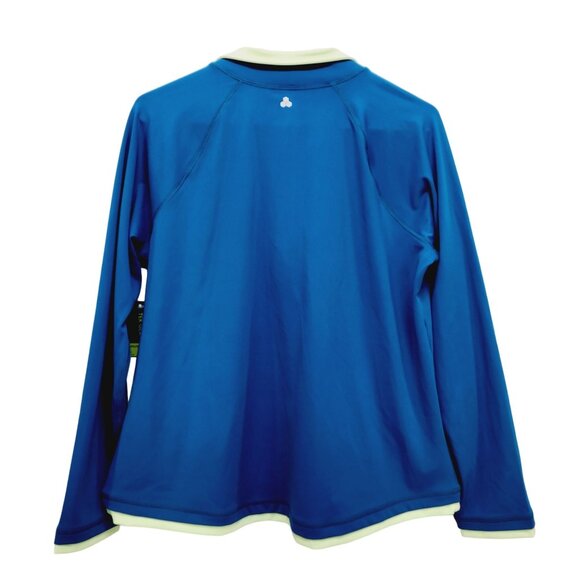 Tek Gear Womens Blue Long-Sleeve Workout Pullover 1/4 Zip Contrast Collar Size L - Picture 2 of 9